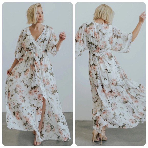 Baltic Born Kia‎ Kimono Floral Maxi Dress NWT Size XL - Picture 1 of 15